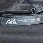 ZARA Womens Black Silky Satin Sleeveless Cami Camisole Cowl Neck Crop Tank Top M Photo 2