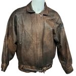Adventure Bound Thinsulate Long Sleeve Belted 100% Leather Bomber Jacket Size L Brown Size L Photo 0