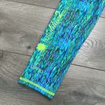 Tutu Blue Watercolor Mid Rise‎ Swim Yoga Leggings Blue Yellow Size Large Photo 3