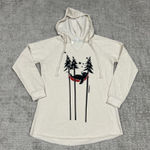 Marushka Sweatshirt Womens Small Bear Hammock Graphic Design Hoodie Cream New Photo 0