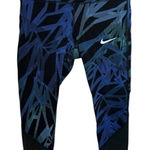 Nike  Dri Fit Blue Geometric Mesh Crop Running Leggings Photo 0