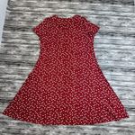 Brand Unknown Women's Midi Heart Dress XL Extra Large Wine Red White Pullover Photo 9
