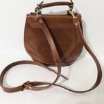 Vintage "Pristine" Brown Faux Leather Equestrian Top Handle Crossbody Bag Photo 1