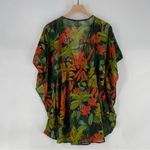 Violet Sky Sheer Chiffon Tropical Leaf Print Plunging V Photo 9