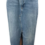 Reformation  Nila Blue Front Slit High Waisted Midi Pencil Denim Jeans Skirt 29 Photo 0