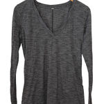 Lululemon  Long Sleeve V Neck Top Thumb Hole Heathered Gray AthleticSize 6‎ Photo 0