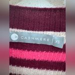 In Cashmere Pink Burgundy Stripe Long Sleeve Light Weight‎ Sweater XS Photo 2