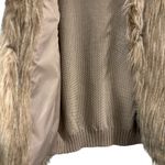 Sebby Oversized Faux Fur Knit Vest, Bohemian Fall Boho Chic, tan/beige, Size XL Photo 4