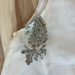 Vijay Singh White Dress With Paisley Print W/ Beading Sequins Light Weight SZ S Photo 10