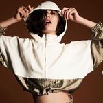 ZARA  cropped zipper hoodie gold & white / Size XS Photo 0