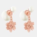 Christian Dior Dior Tribales Earrings Matte Pink-Finish Metal and White Resin Pearls Photo 6