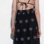 ZARA SIZE M WOMEN Embroidered Dress Black HALTER NECK Photo 1