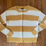 American Eagle mustard yellow and white striped sweater Photo 0