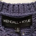 Kendall + Kylie  Denim Blue Open Weave Sweater Photo 2
