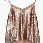 Moulinette Soeurs NWT Anthropologie  Women's Sequin Cami Tank Top Sz 8, Rose Gold Photo 0