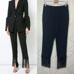 Prabal Gurung Fringe Trousers Pants in Black Size US 2 Photo 1