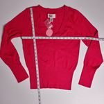 SO Women's V-Neck Knit Pink Sweater Size Large Photo 8