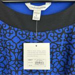 Croft & Barrow NWT  Blue/Black Geometric Lace Long Sleeve Sheath Dress Size Large Photo 4
