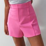 ZARA Women’s High-Waisted Shorts XS Pink 3-Inch Inseam NWT Photo 2
