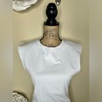 NTM: ReoRia Sleeveless White with Shoulder Pads Bodysuit with Snap Closure Sz L Size L Photo 2