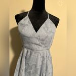 Lulus NWT  Days of Beauty Dusty Blue Burnout Floral Skater Dress size medium Photo 1