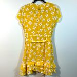 Bardot  Abstract Daisy Mini Yellow Floral Ruffle Spring Tiered Dress Women 10 Photo 2