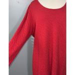 Pure Jill Candy Apple Red Cotton Crinkle Texture Long Sleeve Crew Neck Tunic Lg Photo 2