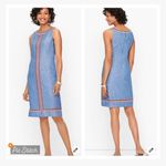 Talbots Linen Embroidered Scalloped Shift Dress Photo 1