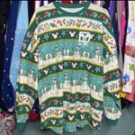 Disney  parks teal winter wonderland ugly Christmas sweater spirit jersey M NWT Photo 0