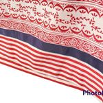 Loft  Red/white floral pencil skirt navy ribbon trim size 2 Photo 1