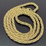 Monet Vintage  Signed Two-tone Gold & Silver Twisted Rope Chain 27" Necklace 29g. Photo 2
