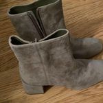 Vince NWOT Kaye Ankle Boot 7 M Gray Suede Side Zip Square Toe Block Heels Photo 0