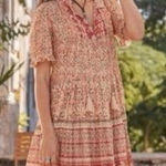 Sundance  Bohemian Floral Peasant Style Mini Dress Photo 0