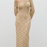 ASOS NEW Pretty Lavish Joanna Bardot Off Shoulder Knit Midi Maxi Bodycon Dress Size M Photo 5