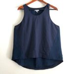 1. State  Nordstrom Tank Top L Racerback Chiffon Paneled Navy Blue Photo 0