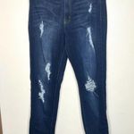 Kancan Women's High Rise Distressed Skinny Jeans Dark Wash 9/28 Blue Photo 0