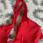 Red One Shoulder Cutout Bikini Size M Photo 4