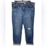 J.Crew  Stretch Women's Distressed Jeans Size 32‎ Medium Blue Wash Denim Photo 1