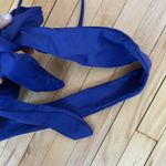 Cupshe Cheeky Gal Halter Bikini Top With Bow Detail royal blue front bow tie Photo 4