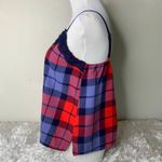 Aerie  Red Blue Black Flannel Plaid Camisole Lace Sz Medium Photo 2