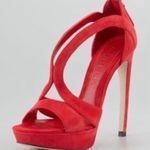 Alexander McQueen Armadillo double arched red suede sandal IT 38 US 8 Photo 1