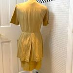 YL by Yair silk/linen golden khaki short sleeve tunic/ skirt suit.Size 6.Vintage Photo 3