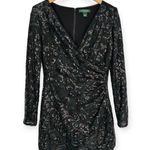 Lauren Ralph Lauren | Sz 8 | Black Sequin Long Sleeve V Photo 3