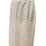 Vintage White Spade Print Stretch Party Casual Casino Retro Poker Midi Skirt Size 10 Photo 4