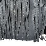 EFFORDRAM Black Faux Suede Front With Rhinestones Halter Top NWOT Size Medium Black Photo 5