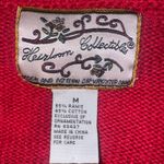 heirloom collectibles Christmas Cardigan Red Embroidered Trees Stockings M Photo 5