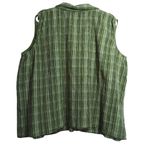 Krazy Kat Green Plaid Sleeveless Babydoll Top Blouse Casual Cotton Size 3X Photo 1