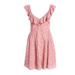 Madewell Floral Ruffle Neck Open Back Mini Dress in Vintage Quartz Size 0 NWT Photo 3