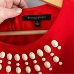 Cynthia Steffe  Sleeveless Mini Shift Dress 10 Beaded Yoke Orange Scallop Hem Photo 5