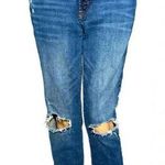 Gap Women’s Dark Denim Girlfriend Jeans Distressed Straight Leg Size 4/27 Photo 1